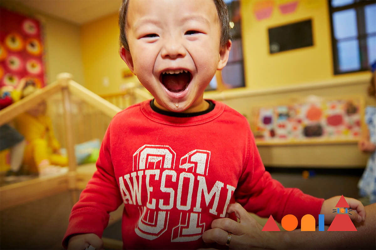 toddler smiling