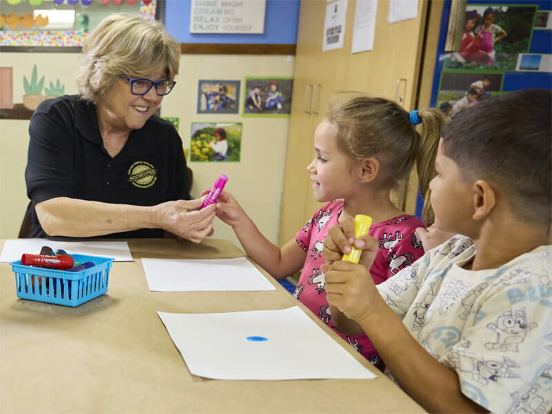 teacher with students